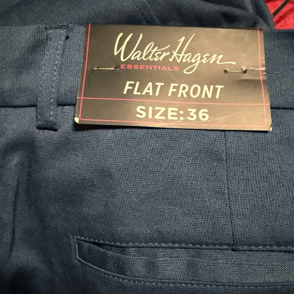 Walter Hagen Navy Flat Front Trousers